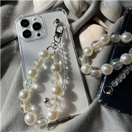 قاب آویز مرواریدی شفاف مناسب برای آیفون 14pro/14plus/14 pro max