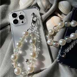 قاب آویز مرواریدی شفاف مناسب برای آیفون 14pro/14plus/14 pro max