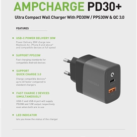 شارژر دیواری سریع انرژیا Energea AMPCHARGE PD30+ Wall Charger