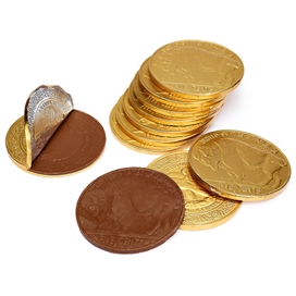شکلات شیری طرح سکه بسته 100 عددی